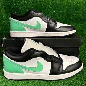 Air Jordan 1 Low Green Glow Low Top Sneakers Mens